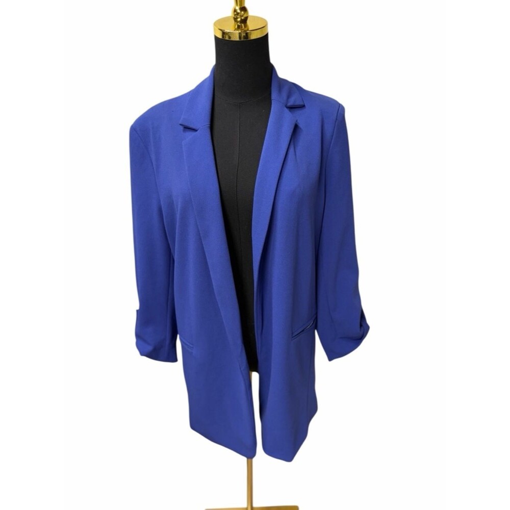 Stoosh Cobalt Blue Open Front Blazer Lightweight Work Jacket Size S